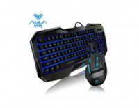 AULA SHIHUNZHAN Luz-Emisor USB retroiluminado Teclado cableado 104 Gaming